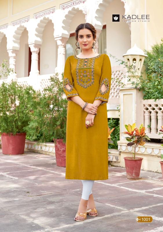 Kadlee Aaisha series 1001 to 1004 Rayon Kurti Wholesale Catalog | Trendy and Affordable Kurtis 