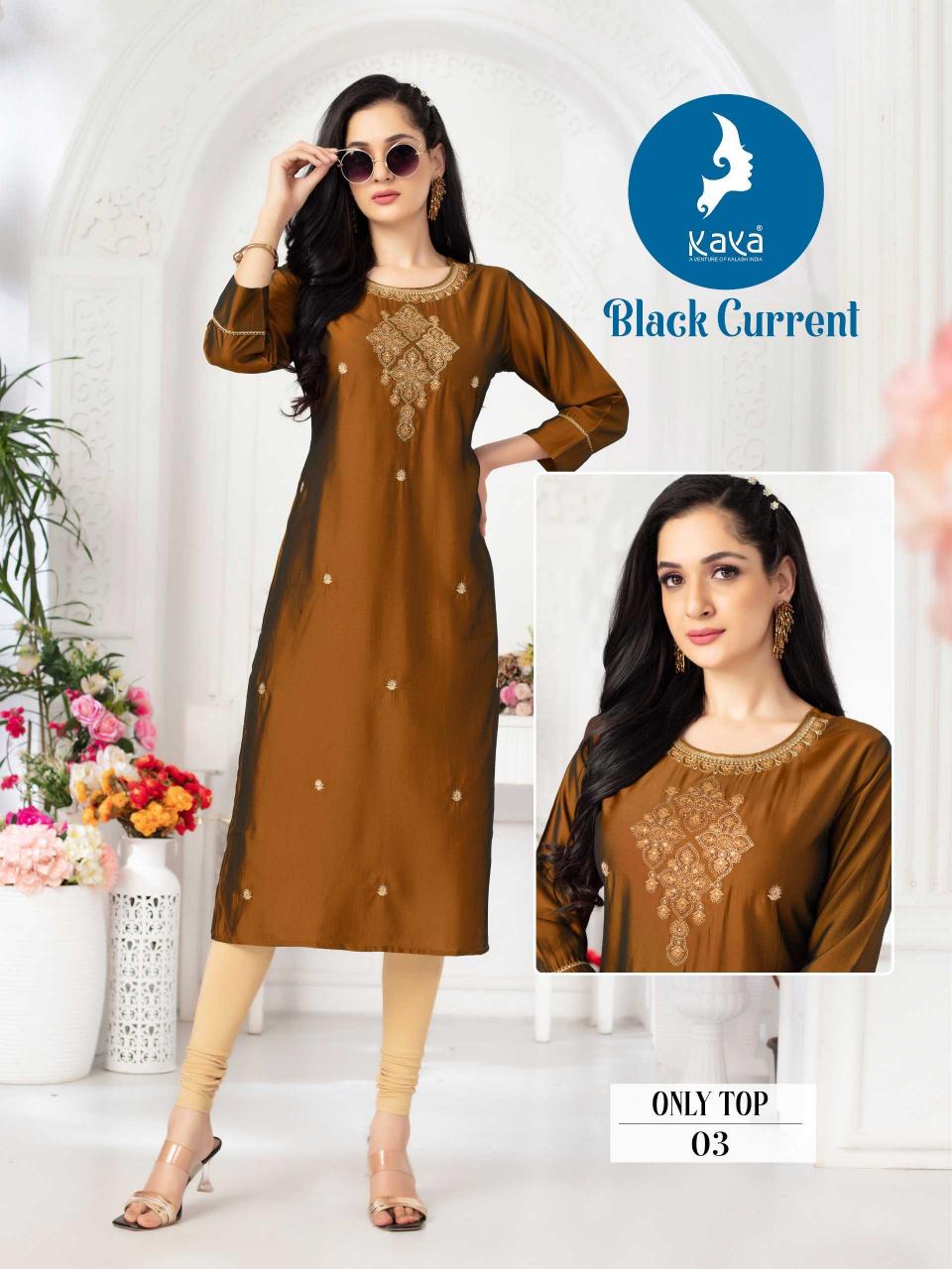 Kaya Black Current Series 01-08 Rangila Viscose Silk Plus Size Readymade Kurti for Wholesale 