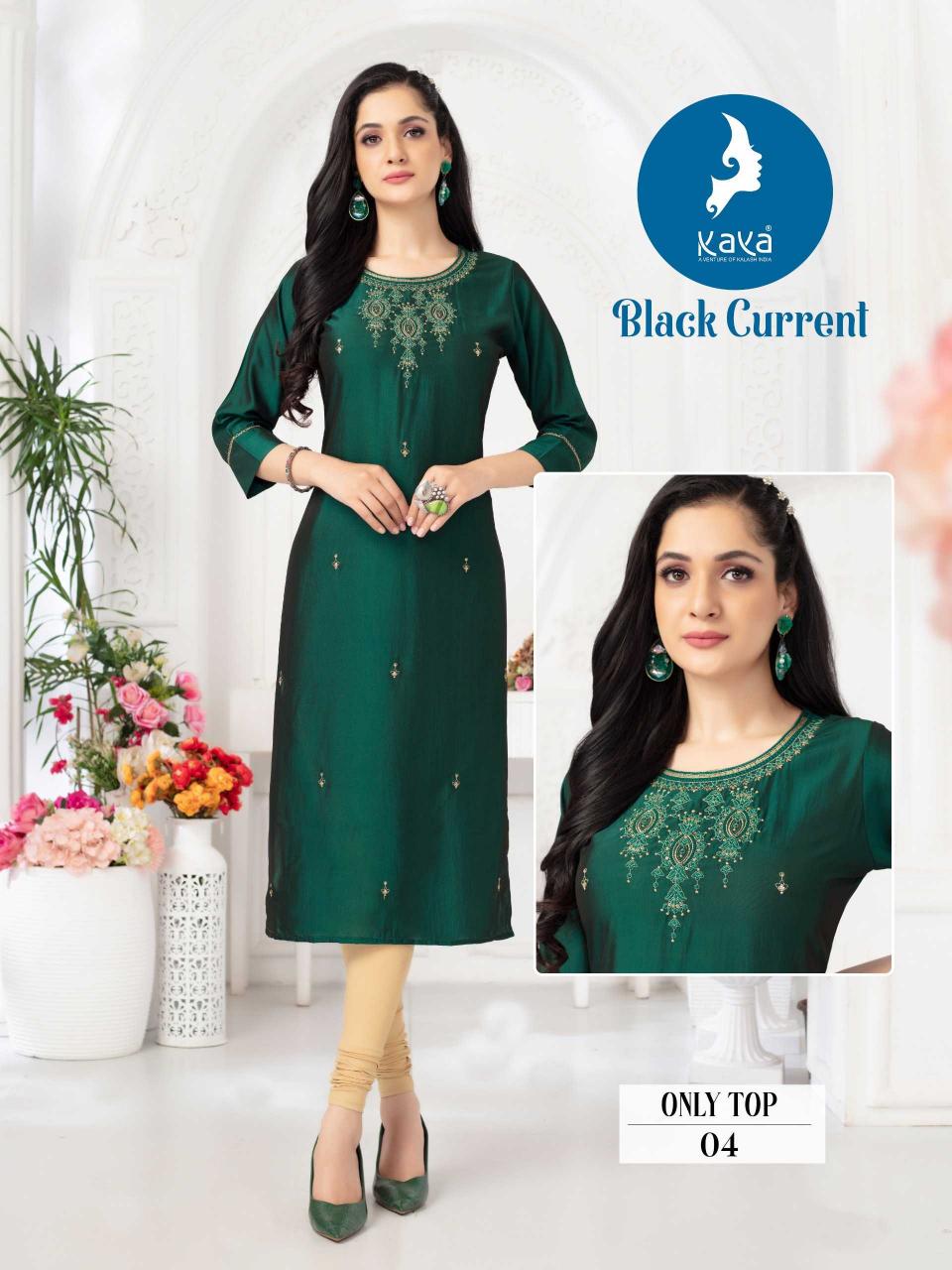 Kaya Black Current Series 01-08 Rangila Viscose Silk Plus Size Readymade Kurti for Wholesale 