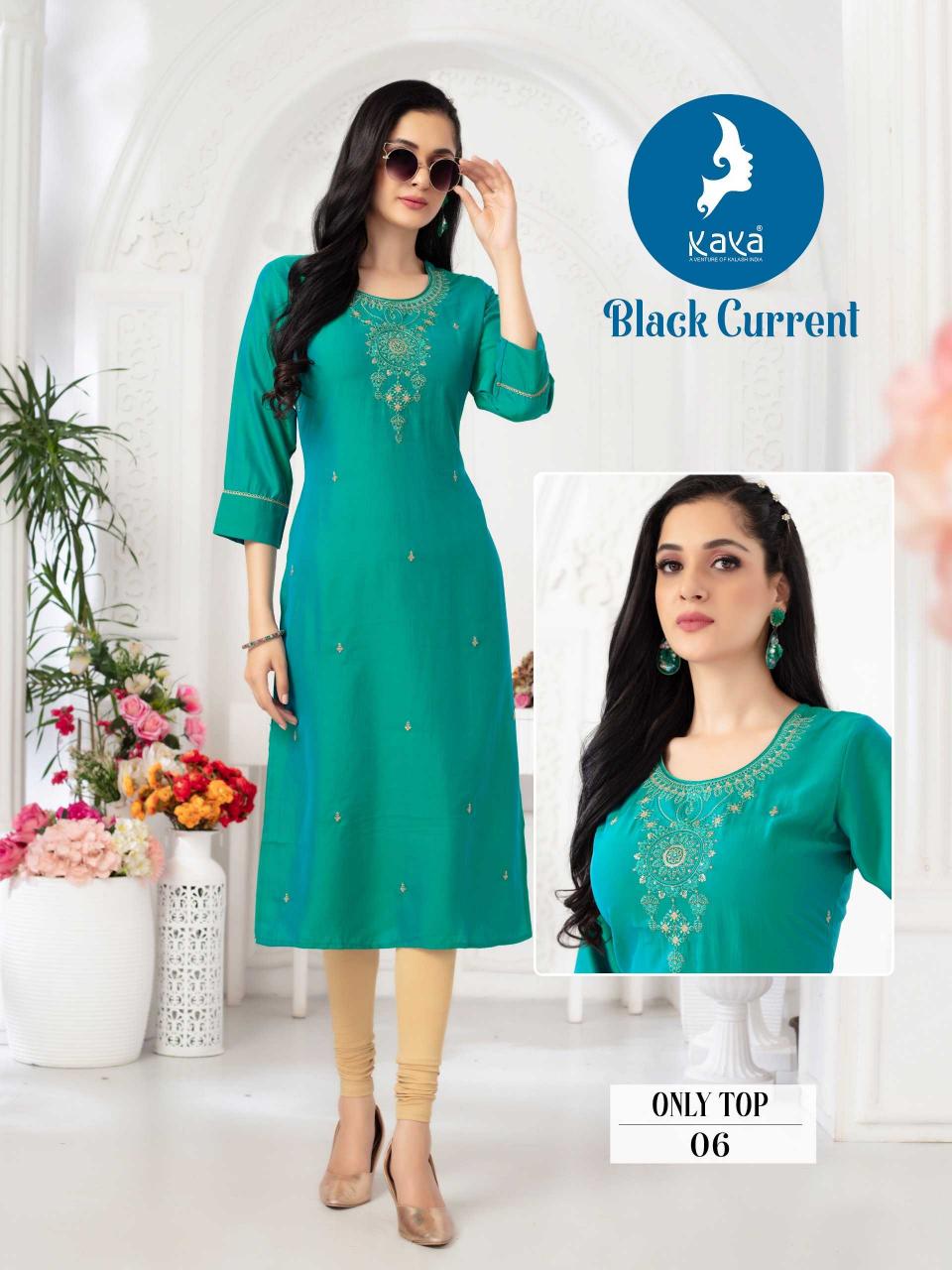 Kaya Black Current Series 01-08 Rangila Viscose Silk Plus Size Readymade Kurti for Wholesale 