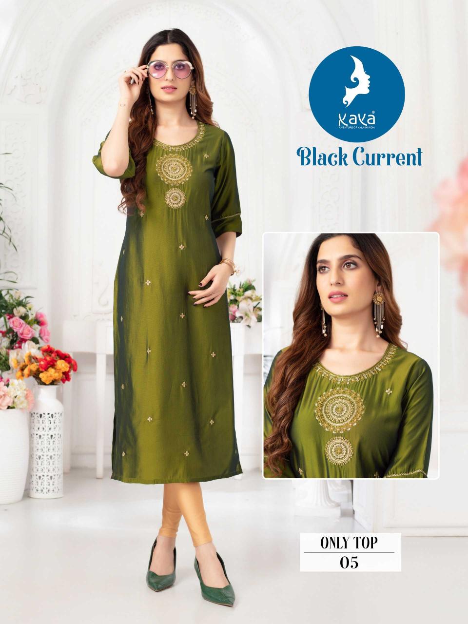 Kaya Black Current Series 01-08 Rangila Viscose Silk Plus Size Readymade Kurti for Wholesale 