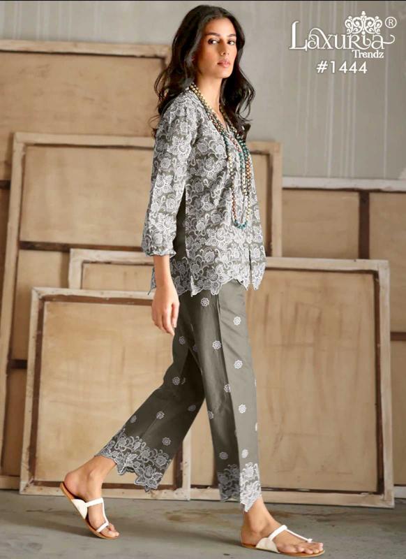 LAXURIA TRENDZ 1443 ZAM SATIN READYMADE GORGEOUS LOOK CO-ORD SET EXPORTS
