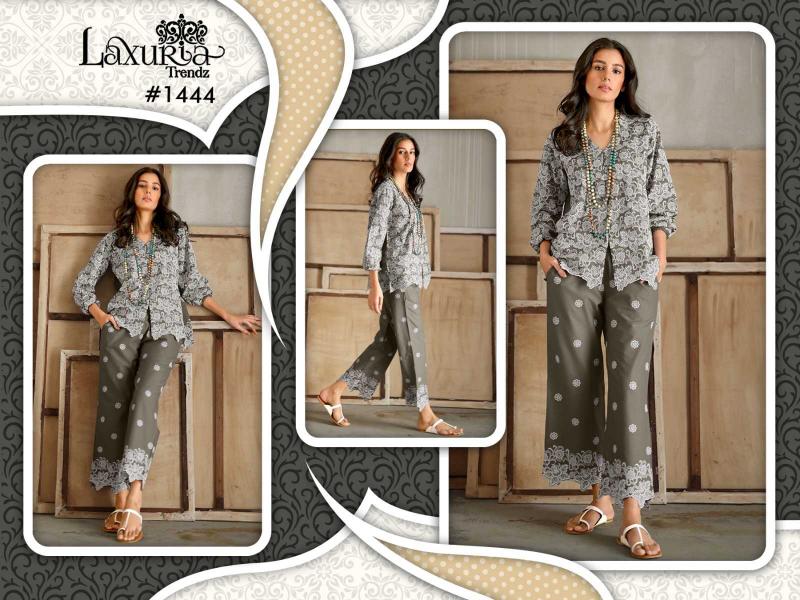 LAXURIA TRENDZ 1443 ZAM SATIN READYMADE GORGEOUS LOOK CO-ORD SET EXPORTS