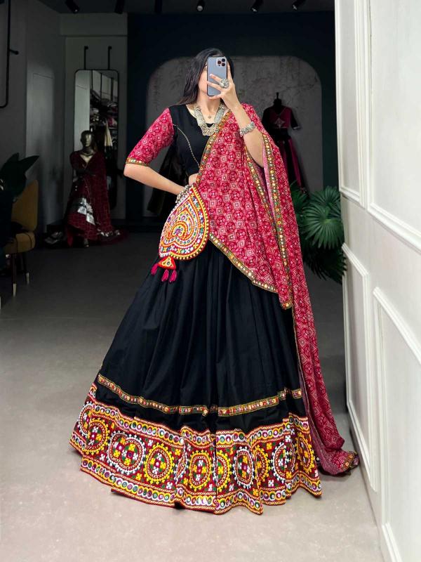 pr lnb1721 cotton original mirror work wholesale lehenga in surat
