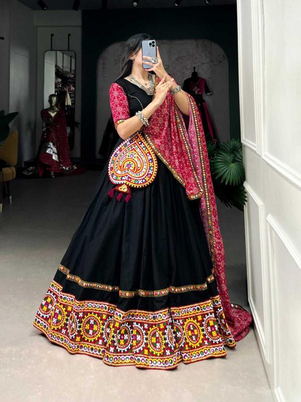 pr lnb1721 cotton original mirror work wholesale lehenga in surat