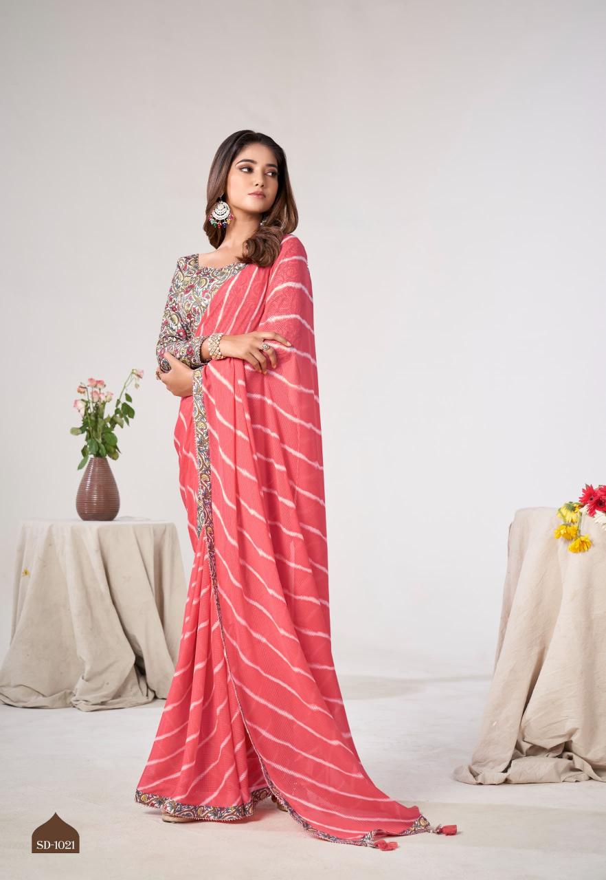 SR Saadi Vol 3 series 1021 to 1030 Georgette Sarees Wholesale Catalog