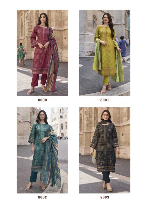 The Hermitage Roz Meher Series 8000-8005 Karachi Prints Readymade Pakistani Style Salwar Suit 