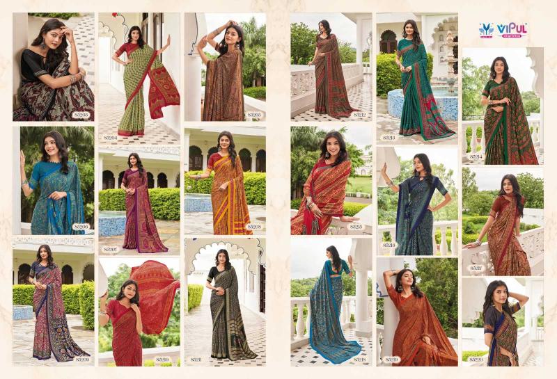 vipul heritage silk vol 11 series 85203-85220 P crape wholesale saree in surat 