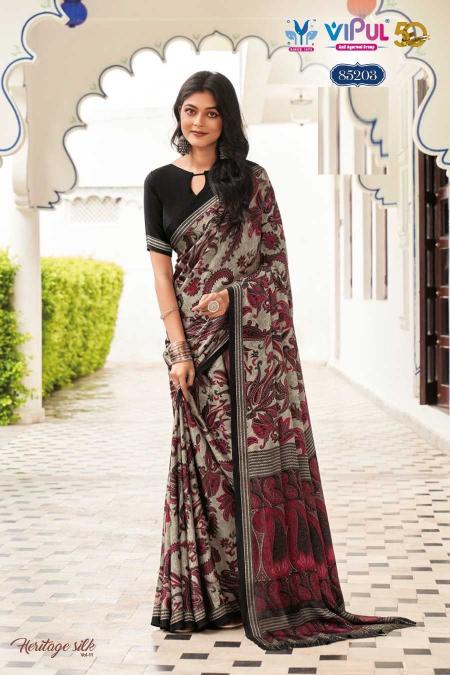 vipul heritage silk vol 11 series 85203-85220 P crape wholesale saree in surat 