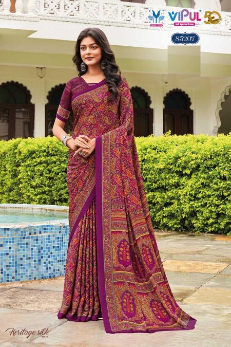 vipul heritage silk vol 11 series 85203-85220 P crape wholesale saree in surat 