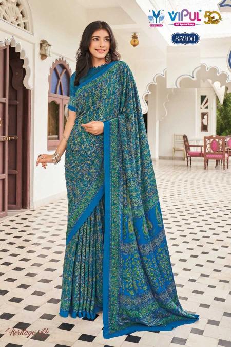 vipul heritage silk vol 11 series 85203-85220 P crape wholesale saree in surat 