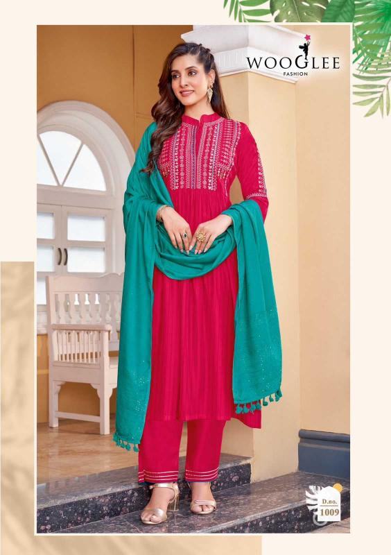 wooglee coral vol 2 series 1007-1012 Rayon wholesale readymade salwar kameez in surat
