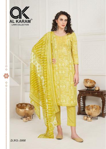 Alkaram Heritage Vol-3 Series 3001-3008 Cotton | Wholesale Salwar Kameez in Surat