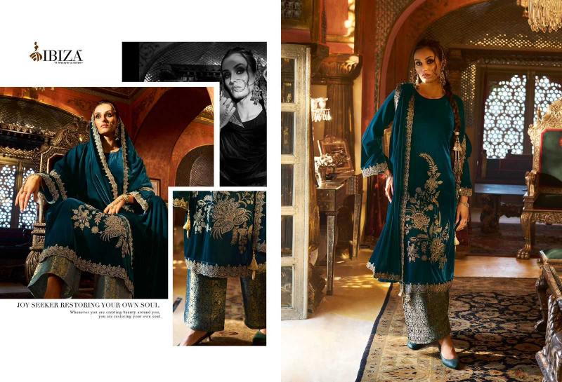Ibiza Suits Spring Glory Series 15694 to 15699 Corduroy Velvet Winter Special , Wholesale Salwaar Kameez in Surat