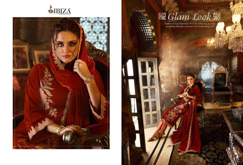 Ibiza Suits Spring Glory Series 15694 to 15699 Corduroy Velvet Winter Special , Wholesale Salwaar Kameez in Surat