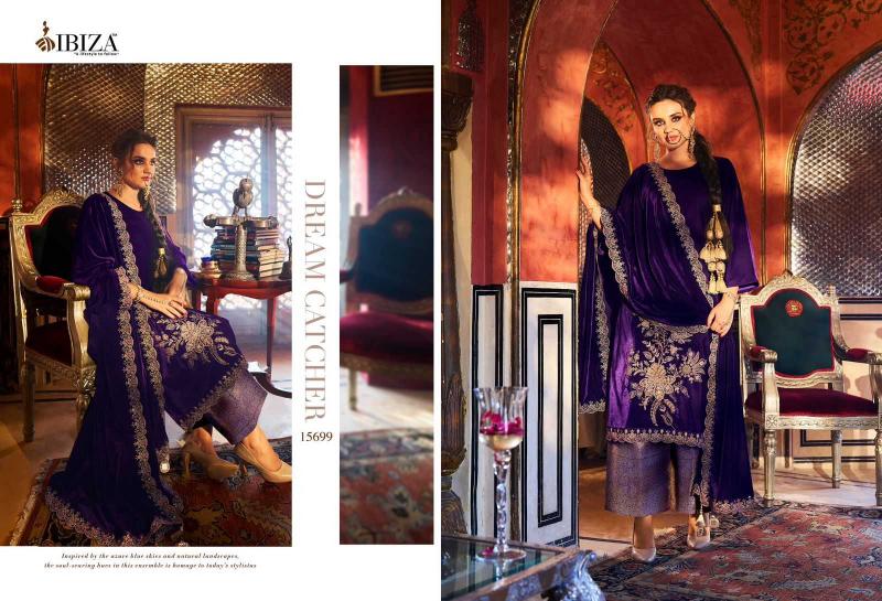 Ibiza Suits Spring Glory Series 15694 to 15699 Corduroy Velvet Winter Special , Wholesale Salwaar Kameez in Surat