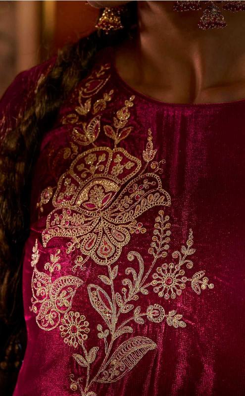 Ibiza Suits Spring Glory Series 15694 to 15699 Corduroy Velvet Winter Special , Wholesale Salwaar Kameez in Surat