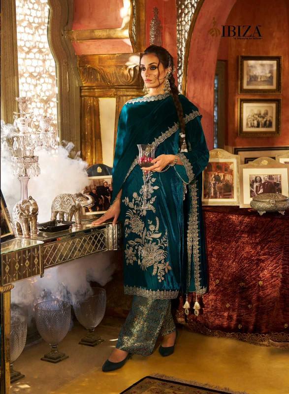 Ibiza Suits Spring Glory Series 15694 to 15699 Corduroy Velvet Winter Special , Wholesale Salwaar Kameez in Surat
