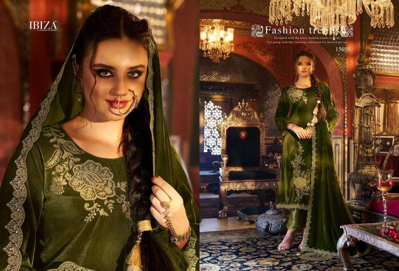 Ibiza Suits Spring Glory Series 15694 to 15699 Corduroy Velvet Winter Special , Wholesale Salwaar Kameez in Surat