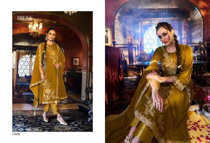Ibiza Suits Spring Glory Series 15694 to 15699 Corduroy Velvet Winter Special , Wholesale Salwaar Kameez in Surat