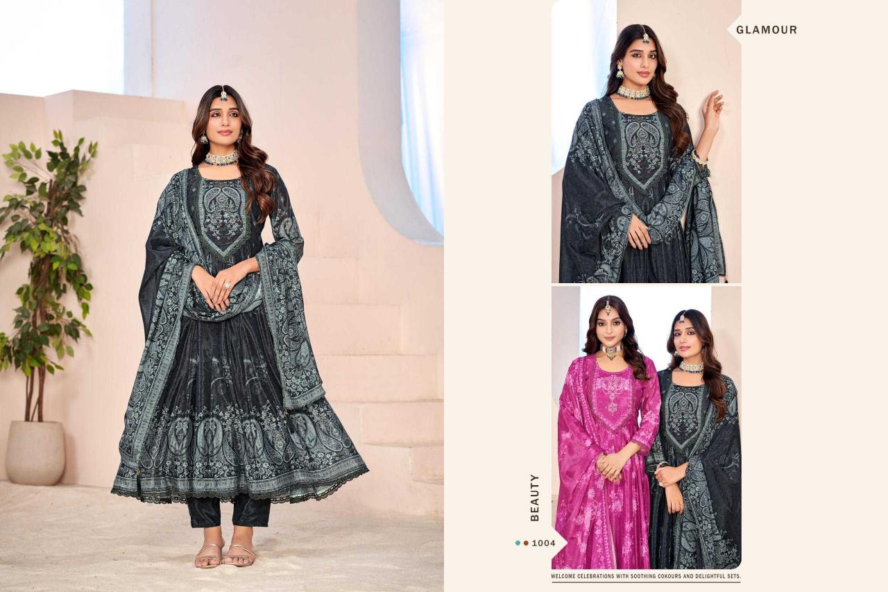 Isavasyam Corporation Antra Series 1001 to 1006 Anarkali Digital Prin Wholesale Ready-made Salwar Kameez in Surat
