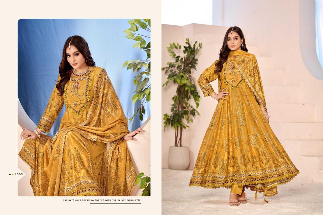 Isavasyam Corporation Antra Series 1001 to 1006 Anarkali Digital Prin Wholesale Ready-made Salwar Kameez in Surat