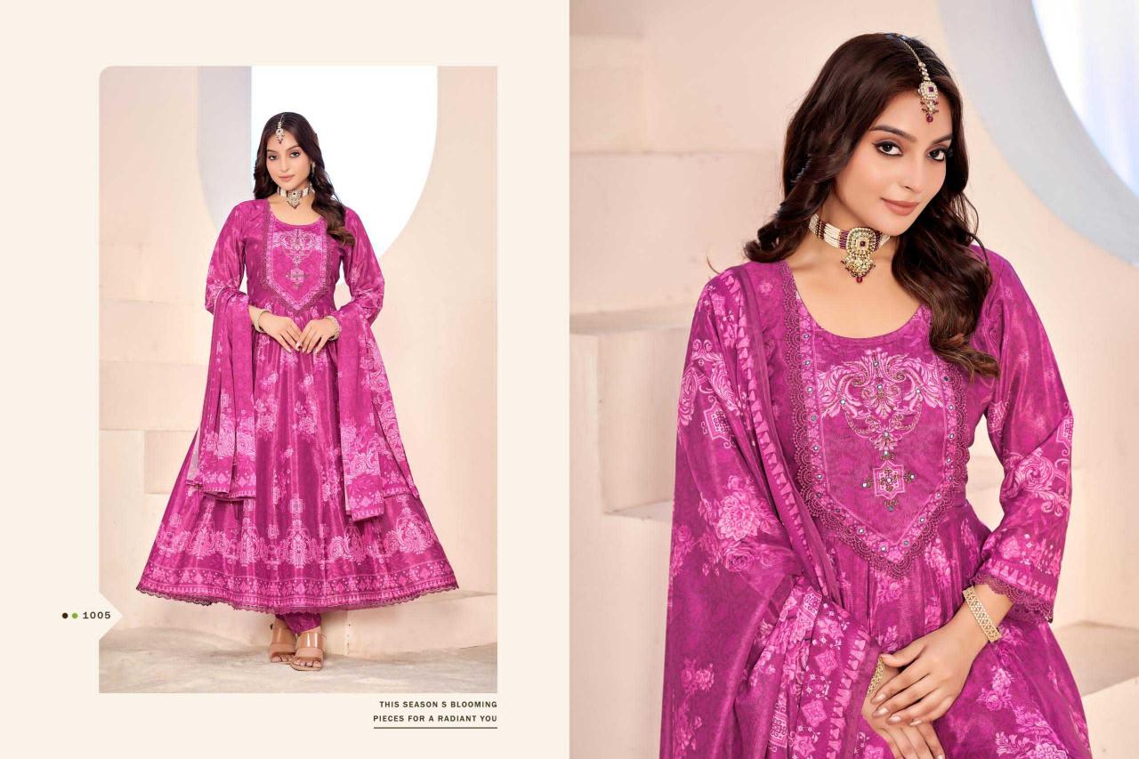 Isavasyam Corporation Antra Series 1001 to 1006 Anarkali Digital Prin Wholesale Ready-made Salwar Kameez in Surat