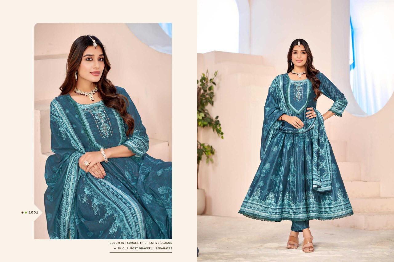 Isavasyam Corporation Antra Series 1001 to 1006 Anarkali Digital Prin Wholesale Ready-made Salwar Kameez in Surat