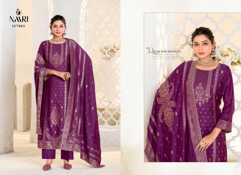 Naari Gulistan Series 117001-117004 Viscose Pashmina Jacquard Winter Wholesale Salwar Kameez in Surat