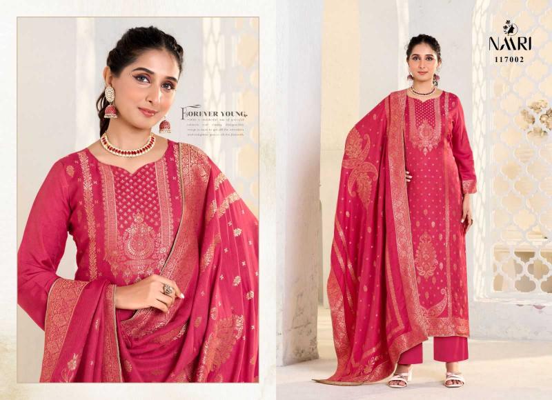 Naari Gulistan Series 117001-117004 Viscose Pashmina Jacquard Winter Wholesale Salwar Kameez in Surat