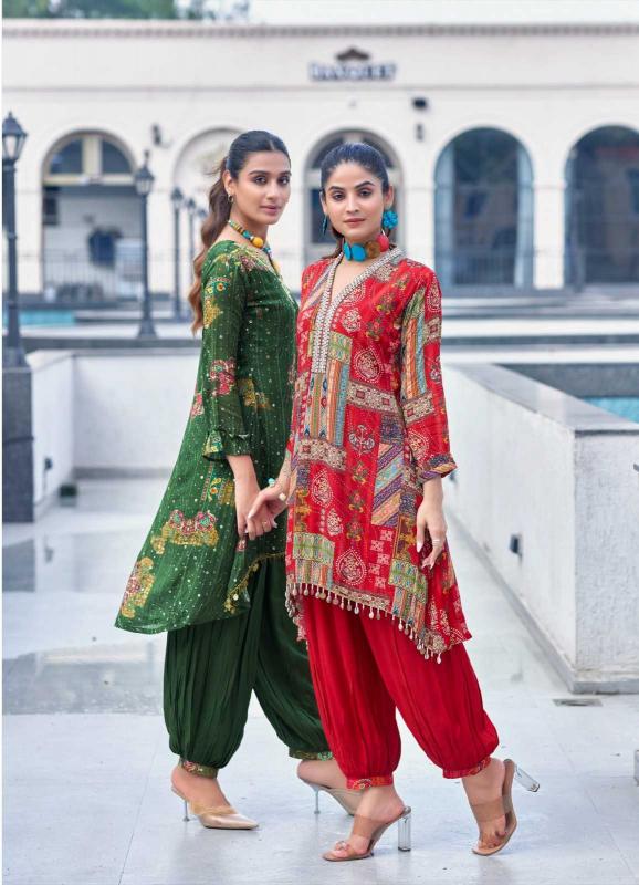 Shruti Suits Utsav Viscose Georgette Mirror Work Wholesale Readymade Indo Western Kurti with Pant in Surat