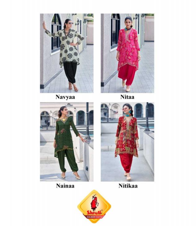 Shruti Suits Utsav Viscose Georgette Mirror Work Wholesale Readymade Indo Western Kurti with Pant in Surat