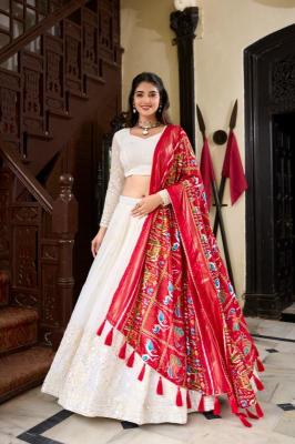 pr varnika lnb1500 Georgette Lucknowi Paper Mirror work  Wholesale lehenga in Surat