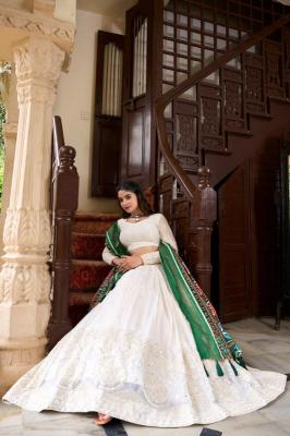pr varnika lnb1500 Georgette Lucknowi Paper Mirror work  Wholesale lehenga in Surat