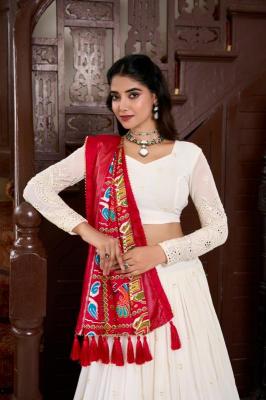 pr varnika lnb1500 Georgette Lucknowi Paper Mirror work  Wholesale lehenga in Surat
