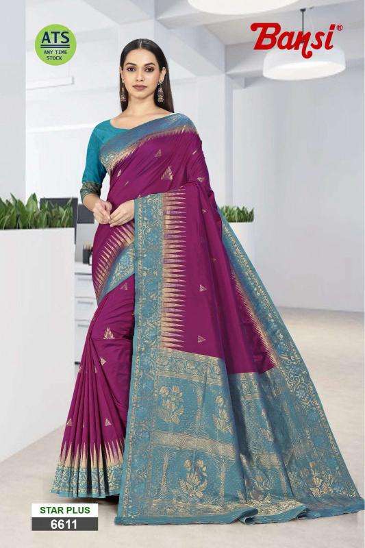 bansi star plus vol 1 series 6601-6611 POLISTER WEAVING wholesale saree in surat