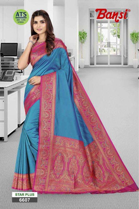 bansi star plus vol 1 series 6601-6611 POLISTER WEAVING wholesale saree in surat