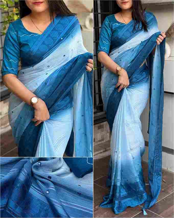 BT-56 Hanaya Georgette Fancy Saree with Gottapati Mirror Work Wholesale Sarees in Surat