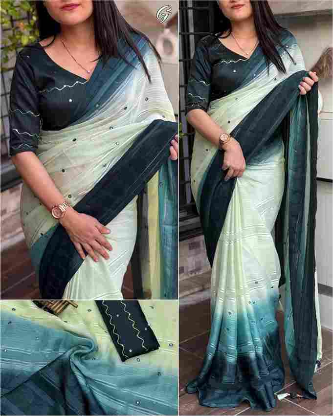 BT-56 Hanaya Georgette Fancy Saree with Gottapati Mirror Work Wholesale Sarees in Surat