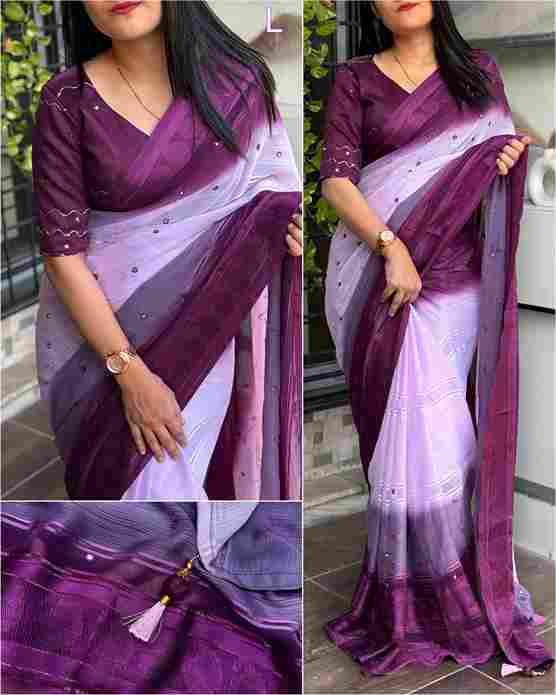 BT-56 Hanaya Georgette Fancy Saree with Gottapati Mirror Work Wholesale Sarees in Surat