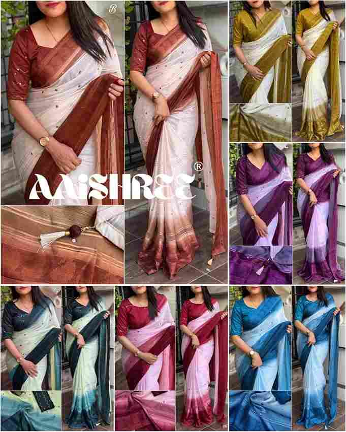 BT-56 Hanaya Georgette Fancy Saree with Gottapati Mirror Work Wholesale Sarees in Surat