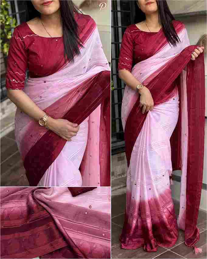 BT-56 Hanaya Georgette Fancy Saree with Gottapati Mirror Work Wholesale Sarees in Surat