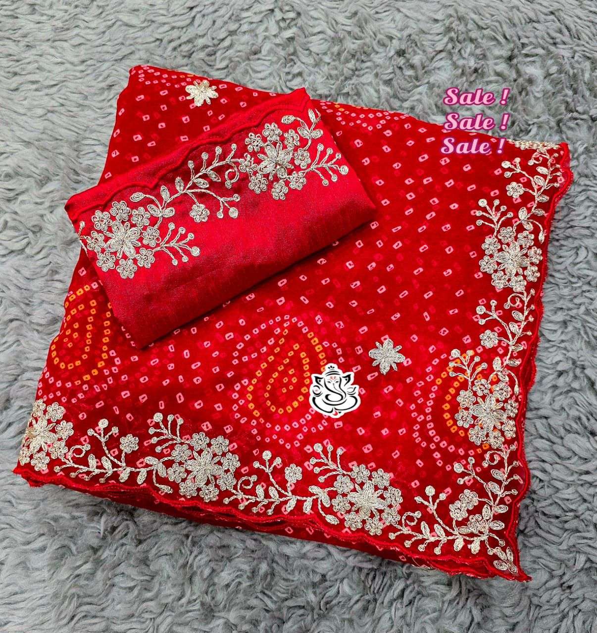 MS Brand Pure Blooming C by C Georgette Silk Saree with Silver Zari Pita Wholesale Saree in Surat