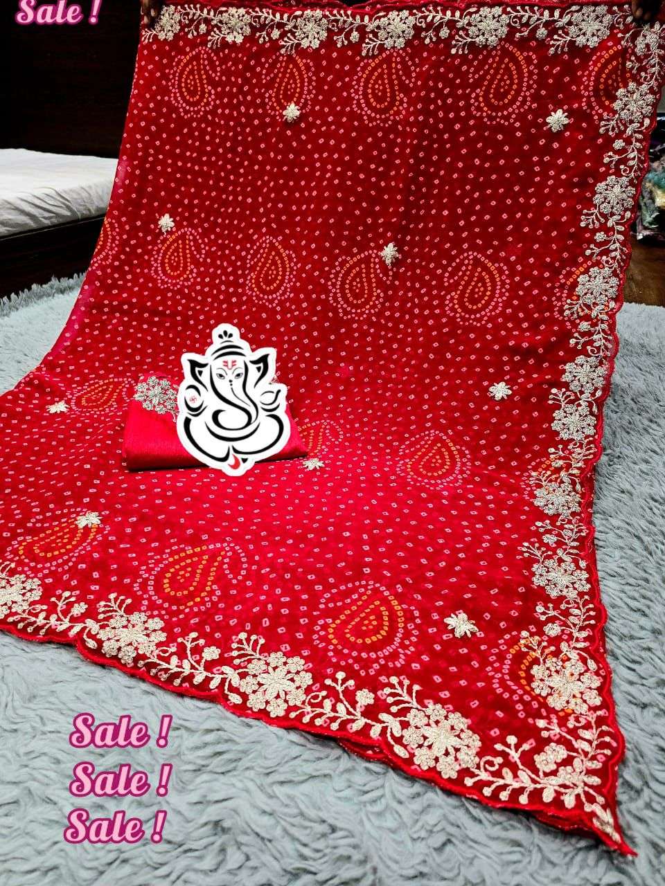 MS Brand Pure Blooming C by C Georgette Silk Saree with Silver Zari Pita Wholesale Saree in Surat