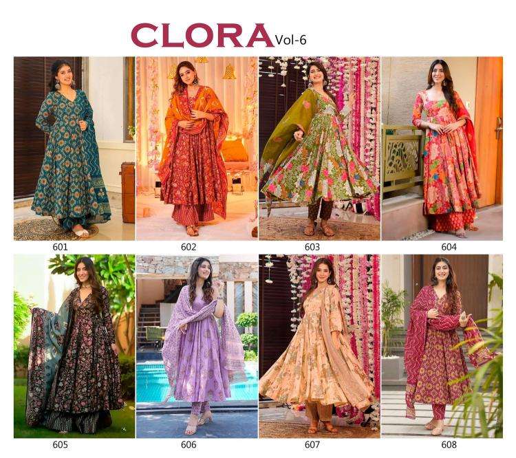 pr clora vol 6 muslin print readymade classic look big size 3pcs festival wear dress