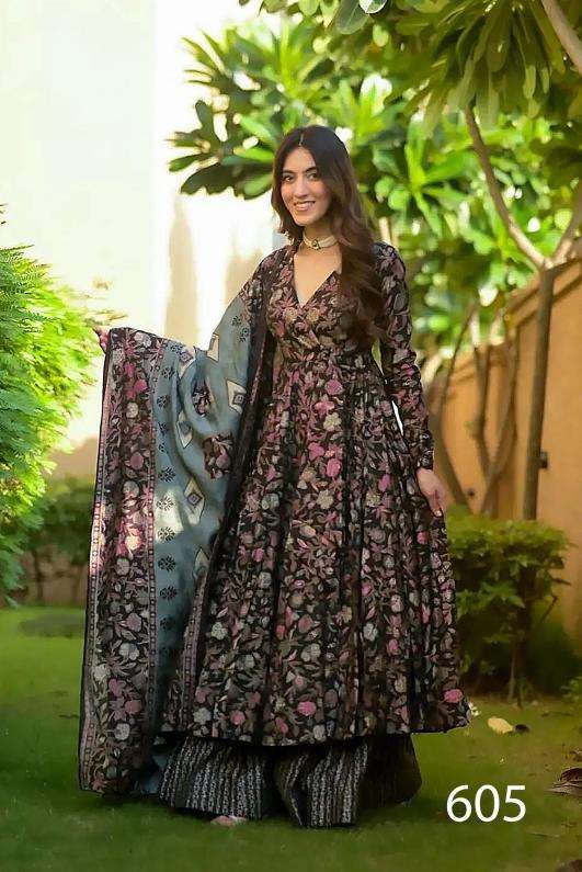 pr clora vol 6 muslin print readymade classic look big size 3pcs festival wear dress