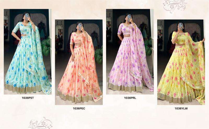pr lnb1036 floral print tabby silk fully stitch shop trendy lehenga choli 