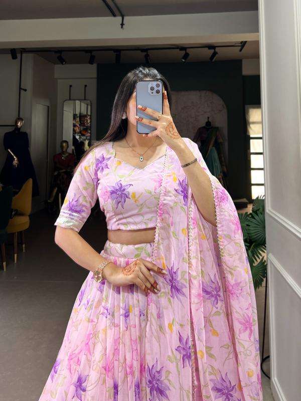 pr lnb1036 floral print tabby silk fully stitch shop trendy lehenga choli 