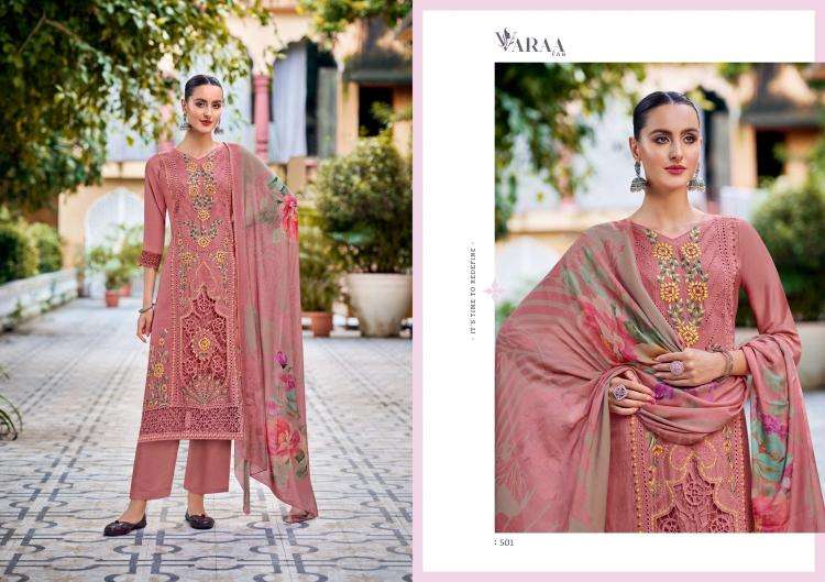 varaa fab gulistaan vol 1 series 501-506 BEMBERG MUSLIN wholesale salwar kameez in surat