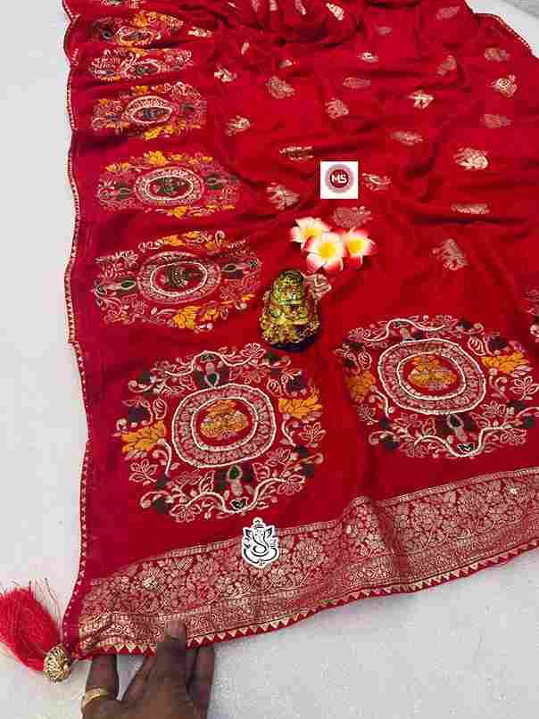 MS BRAND PRESENT viscose x handwork dola silk wholesale saree in surat 